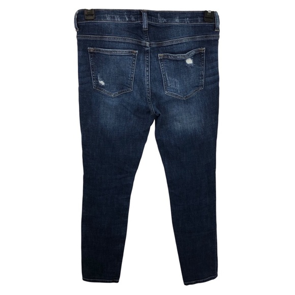 Stitchfix id:23 Jeans Tapered Sz 28 Distressed Modern Skinny Dark Wash Stretch - Picture 6 of 10